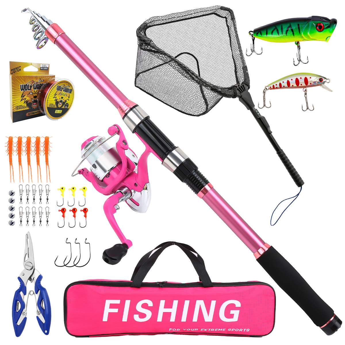 Fishing Rod Combo - Набор для рыбалки: телескопическая удочка, спиннинговая