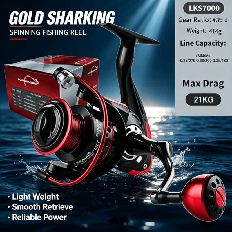 Abu Garcia Reel Max - GOLD SHARKING-Спиннинговая катушка, металлическая ультралегкая рыболовная